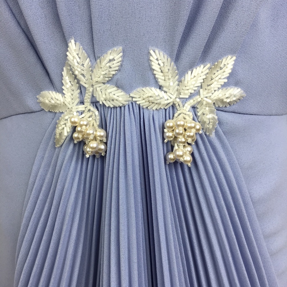 vintage 80s peplum waist pleated mini dress - Picture 6 of 9